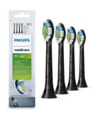 Philips Sonicare HX6064/95 W Plaque Control Standard Brush Head - 4 Pack (Black)