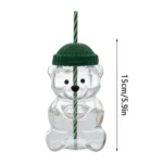 2025 Bearista BEAR Glass Jar Cold Cup Tumbler with Straw - Image 2